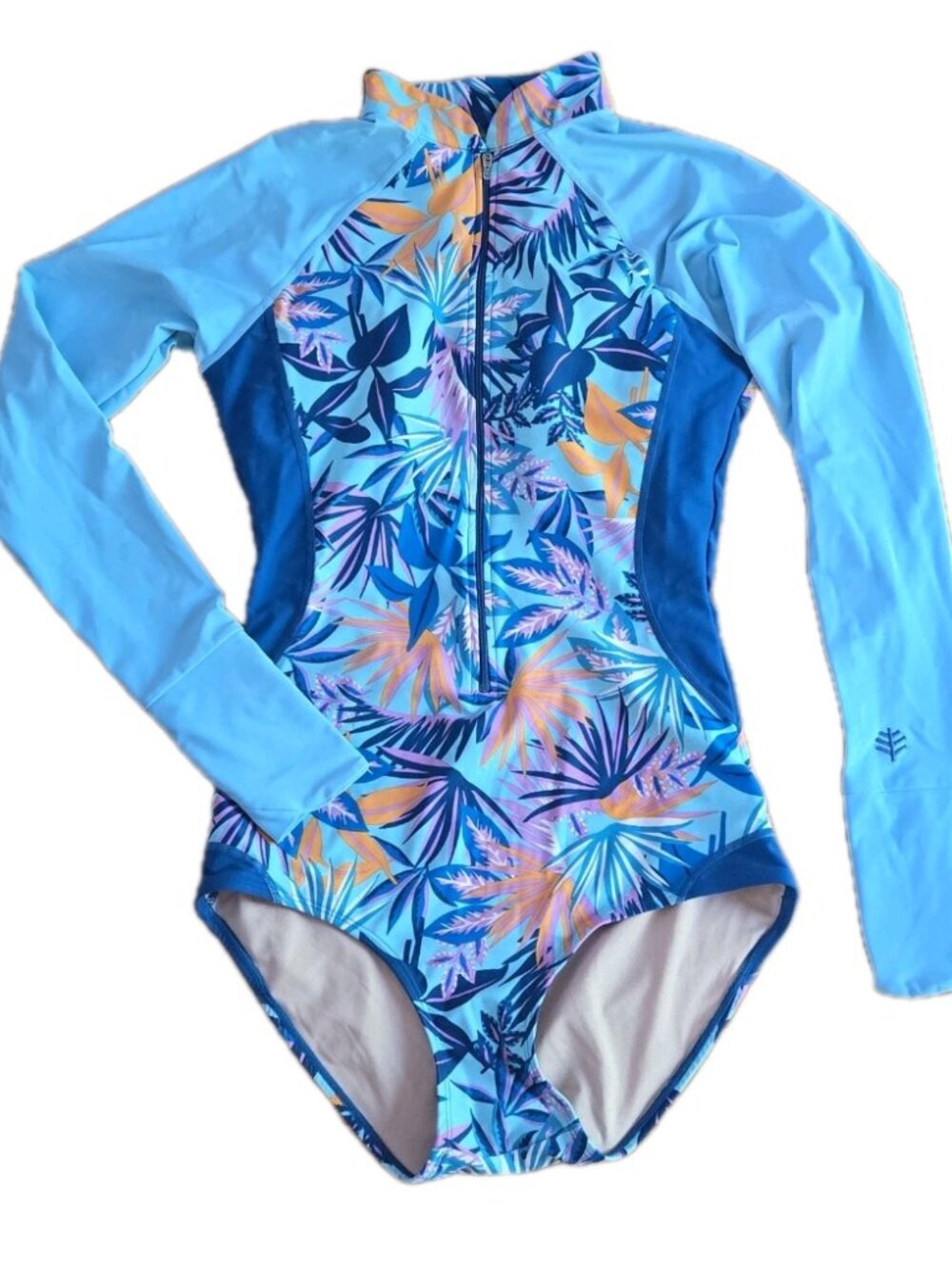 Coolibar Swimsuit Escalante High Neck Long Sleeve Womens Small UPF 50+ Floral
